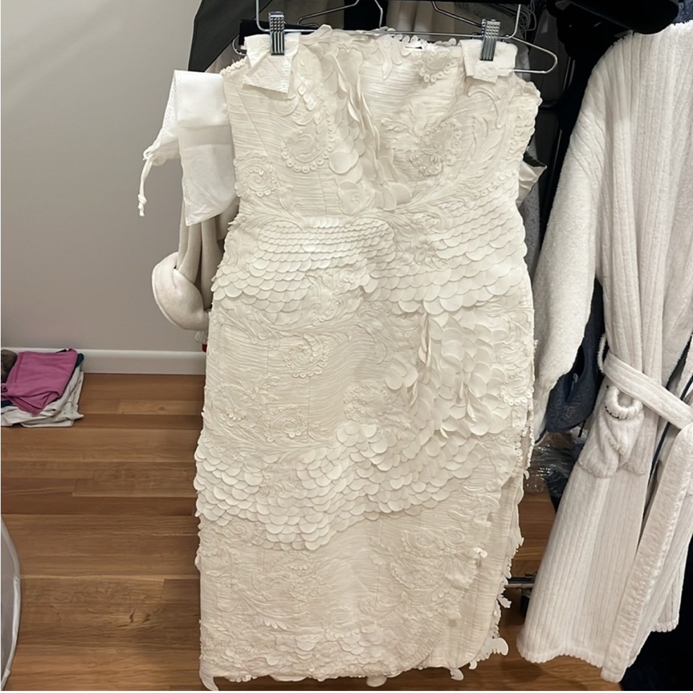 Zimmermann Tama Filigree Midi Dress Ivory